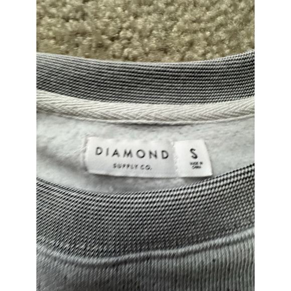 Diamond Supply Co Sweatshirt Mens Small Gray Red Spellout Streetwear Casual - Picture 4 of 7